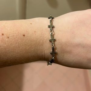 Silver cross bracelet